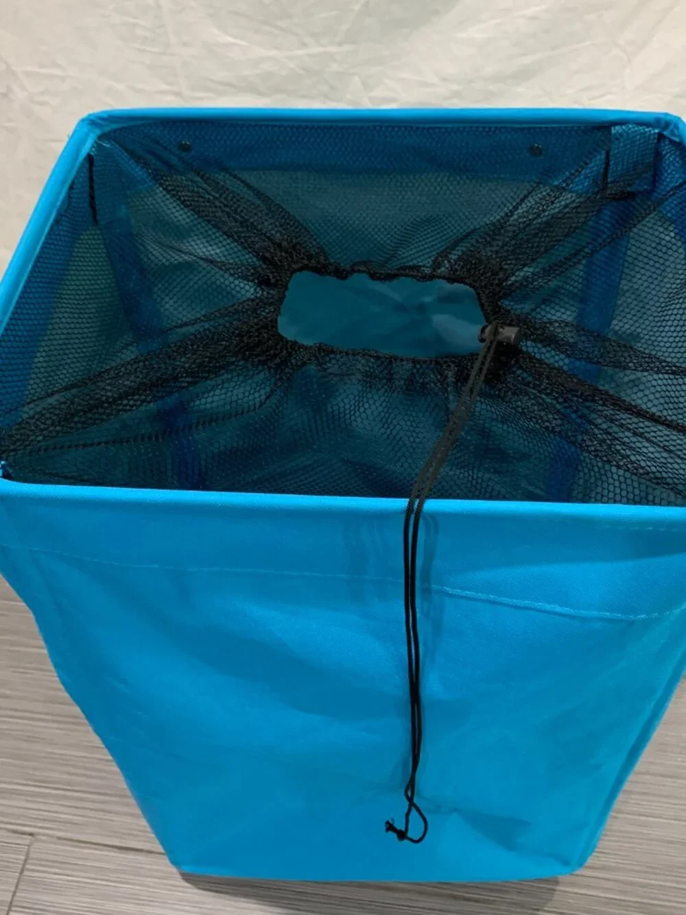 Set of 2 Large Blue Fabric Laundry Hampers - 24x16x13 Collapsible Storage Bins